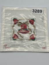 Needlepoint Jingle Bells Project Incomplete Ornament Finished Size 3  Square
