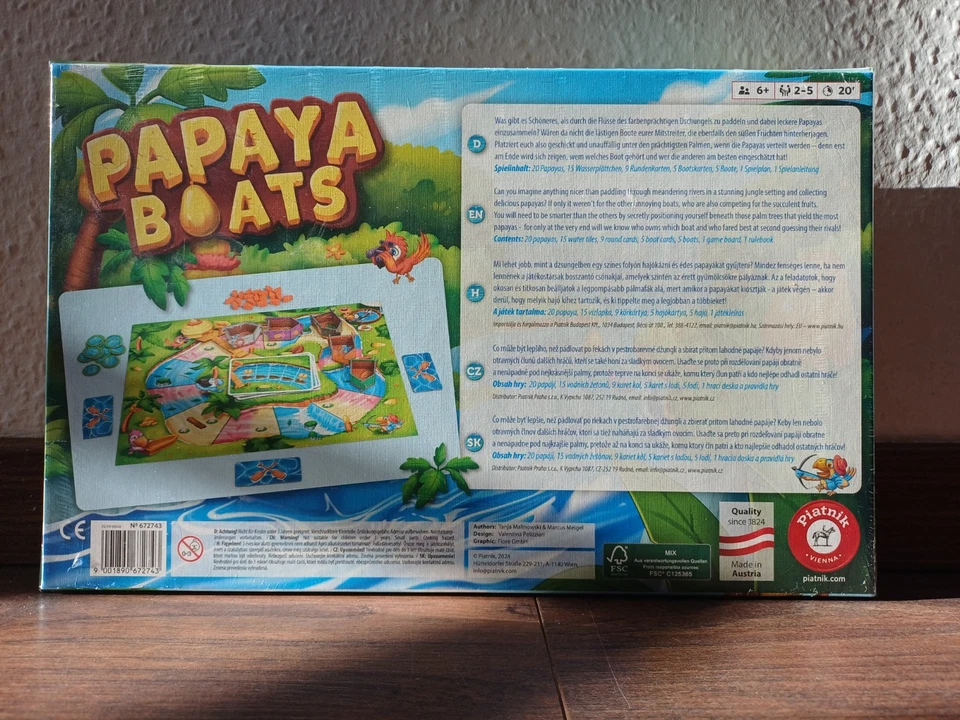 Piatnik Papaya Boats Brettspiel Kinderspiel NEU OVP UNGEÖFFNET  - Bild 3 von 3