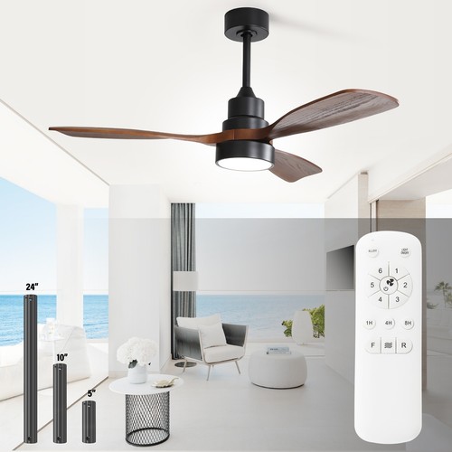 48" and 52" Integrated LED Ceiling Fan with Light and Remote, Reversible DC
