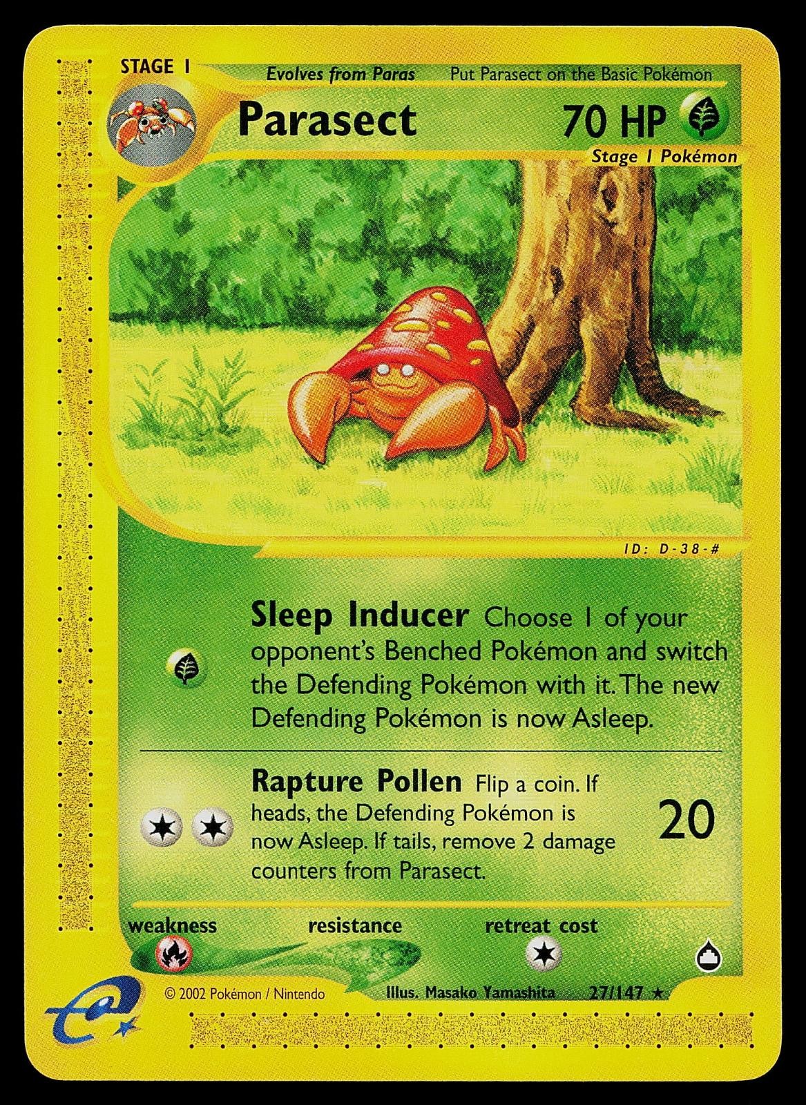 Pokemon Card - Parasect Aquapolis 27 Rare