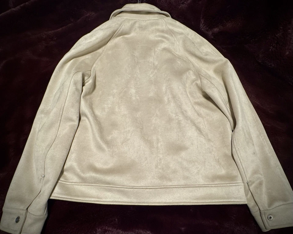 Topman 男式人造麂皮绒西部夹克石材 M 码毛绒衬里 — 第 2/4 张图片