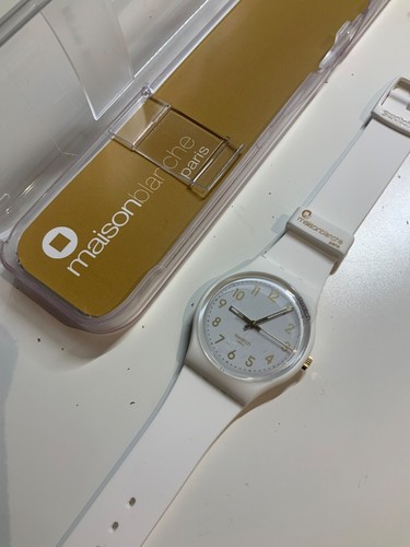 SWATCH GENT GW164E WHITE BISHOP B2B SPECIAL 25th MAISONBLANCHE PARIS 2015 NEW