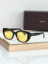 TOM FORD TF1391-K Cat Eye Sunglasses Tortoise Frame Yellow Tint Lens 54mm