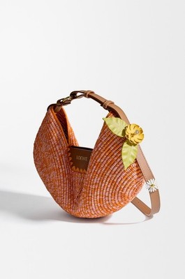 NIB Loewe x Paula s Ibiza Leather Flower Pistil Pin Brooxh Charm Yellow Green
