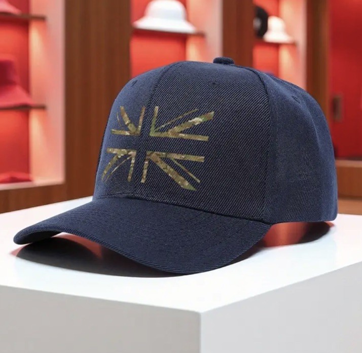 Baseball Cap UNION JACK Design England Patriot Navy Blue Free UK
