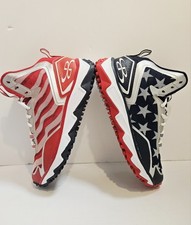 Boombah Men&rsquo;s Patriotic Turf Shoes Sz 9 Baseball Softball High Traction Cleats