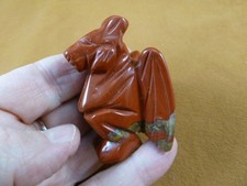 (Y-GAR-730) red rainbow Jasper statue GARGOYLE gemstone GARGOYLES Gothic stone