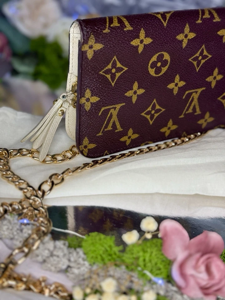 Auténtico monedero largo Louis Vuitton monograma cartera insólite marfil M66563 Foto 2 de 4