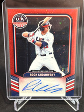 2026 Panini Stars & Stripes Prizm Roch Cholowsky Red Disco Prizm Auto #12/25