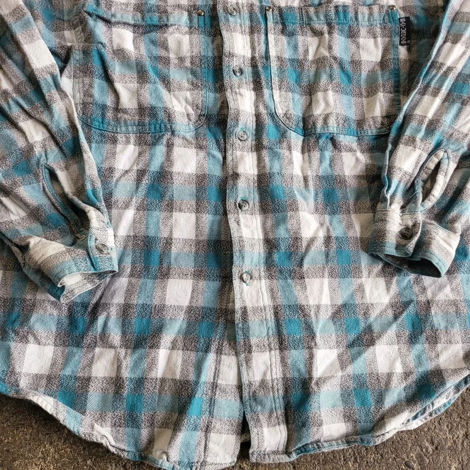 Рубашка по субботам размер 2XL XXL синяя клетчатая фланелевая с длинным рукавом на пуговицах рабочая одежда - Изображение 3 из 4