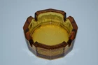 Blenko Glass Ashtray Chunky Pebble Texture Amber Vintage Mid-Century 4"