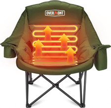 Heated Oversized Camping Chair for Adults - 3 Heat Levels Seat  Back Separately