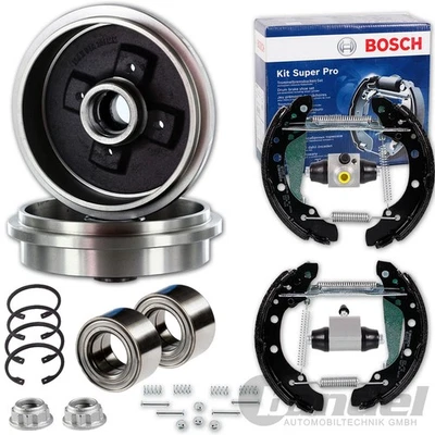 Tambours De Frein Ø200mm + Jeu De Garnitures Arrière Pour OPEL CORSA C - Photo 1/4