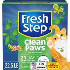 Clean Paws Low Tracking Cat Litter Clumping Odor Control Febreze Gain 22.5 lbs