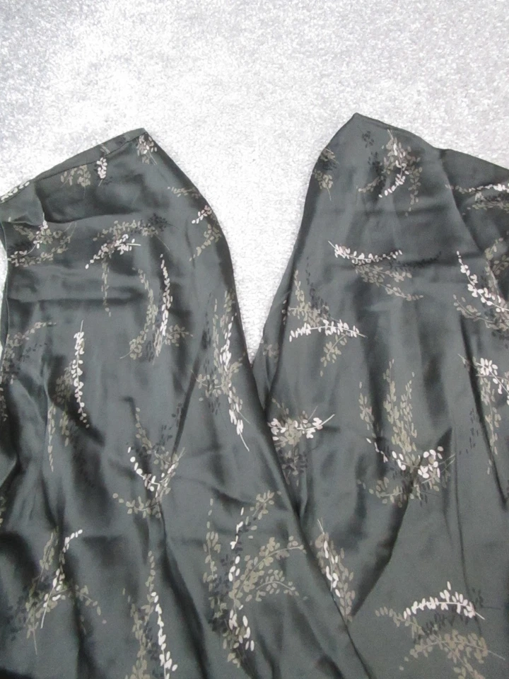 Vestido Vince para mujer Xs verde marrón rosa floral seda envolvente blusa Foto 2 de 4