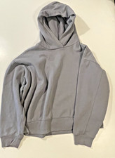 A New Day Women  s Hooded All Day Fleece Sweatshirt Gray L Oversized Pullover