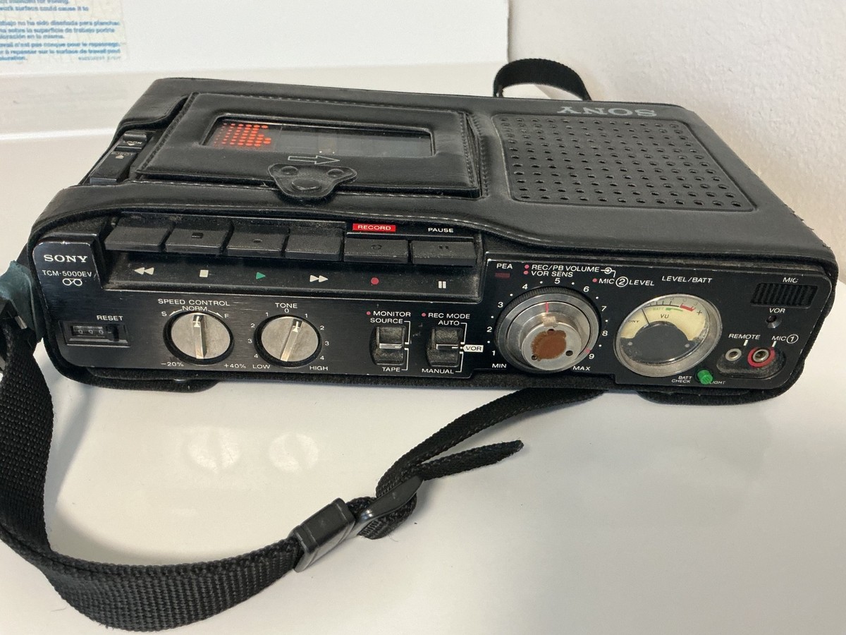 Sony カセットデンスケ　TCM-5000 Sony Pressman TCM-5000EV Desktop Cassette Voice Recorder for