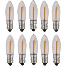 E10 COB LED Filament Ersatz-Riffelkerze für Lichterketten, 10 Stück - Warmweiß