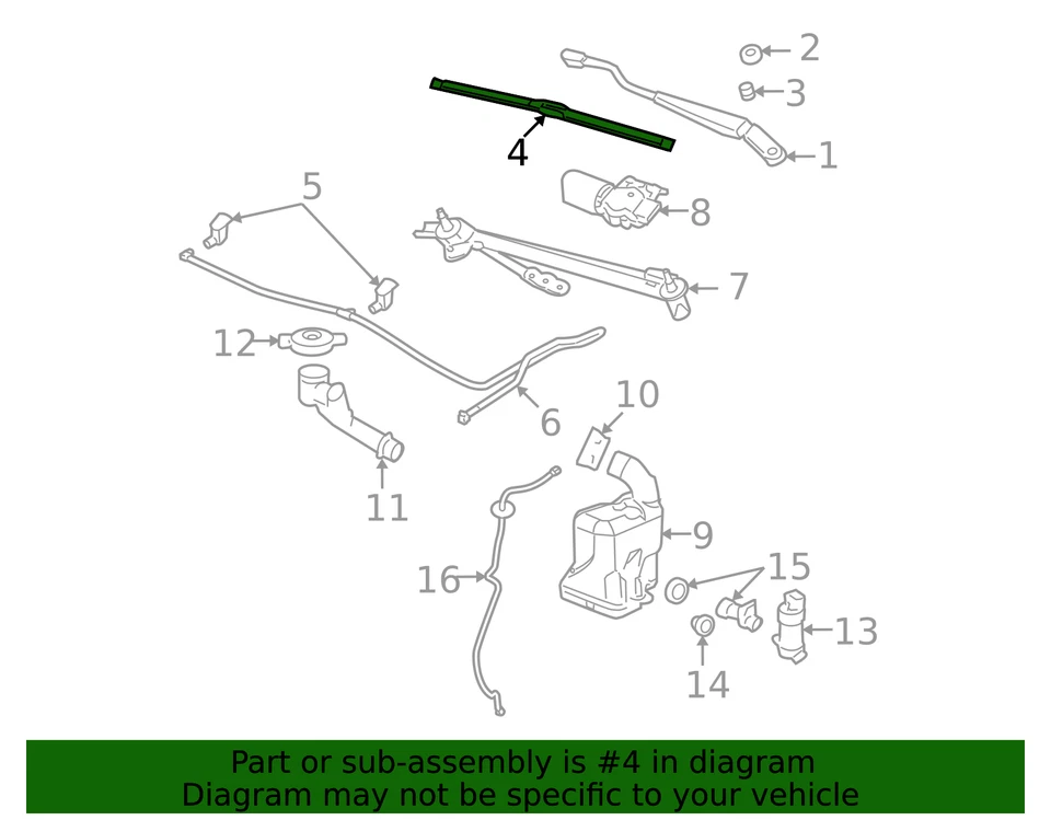 Limpiaparabrisas lateral derecho GM 2007-2012 original, pieza OEM NUEVA, P/N 22860194 Foto 4 de 4
