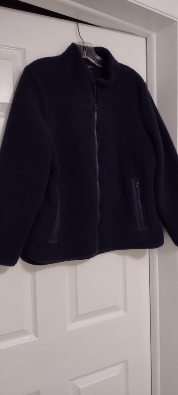 TALBOT's NAVY BLUE FLEECE JACKET SIZE LP