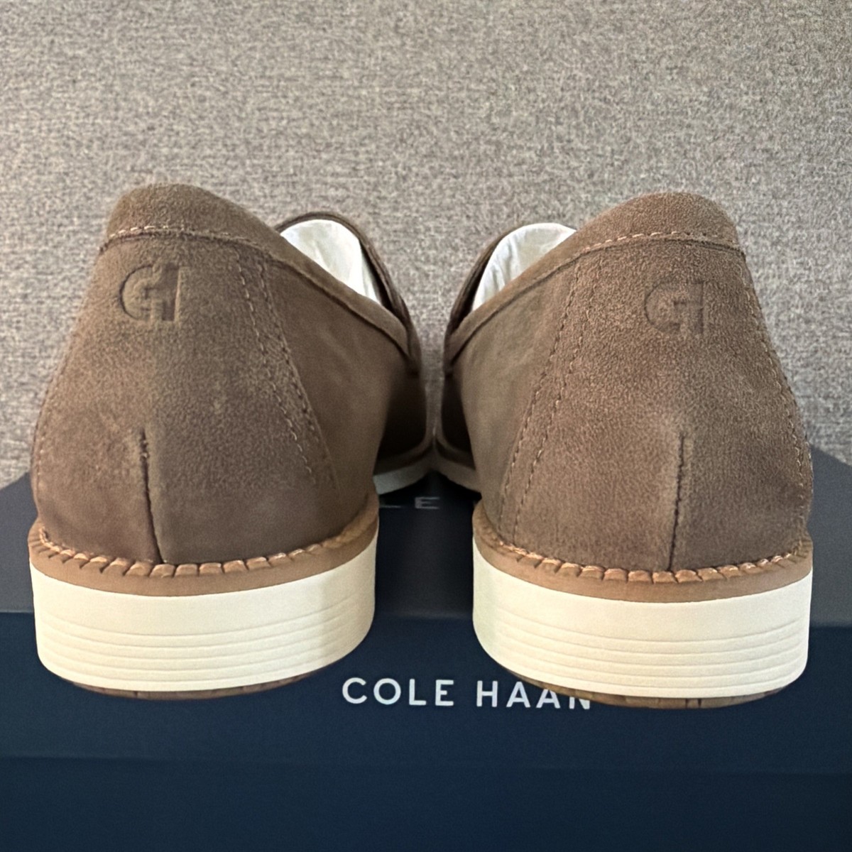 Cole Haan Flexgrand+ Penny Loafers Mens 11.5 Truffle Suede Ivory Shoes C41635 Cole Haan Flexgrand+ Men main image 4