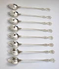 8 Towle OLD COLONIAL Sterling Silver Iced Tea Spoons - NO MONO - 260g