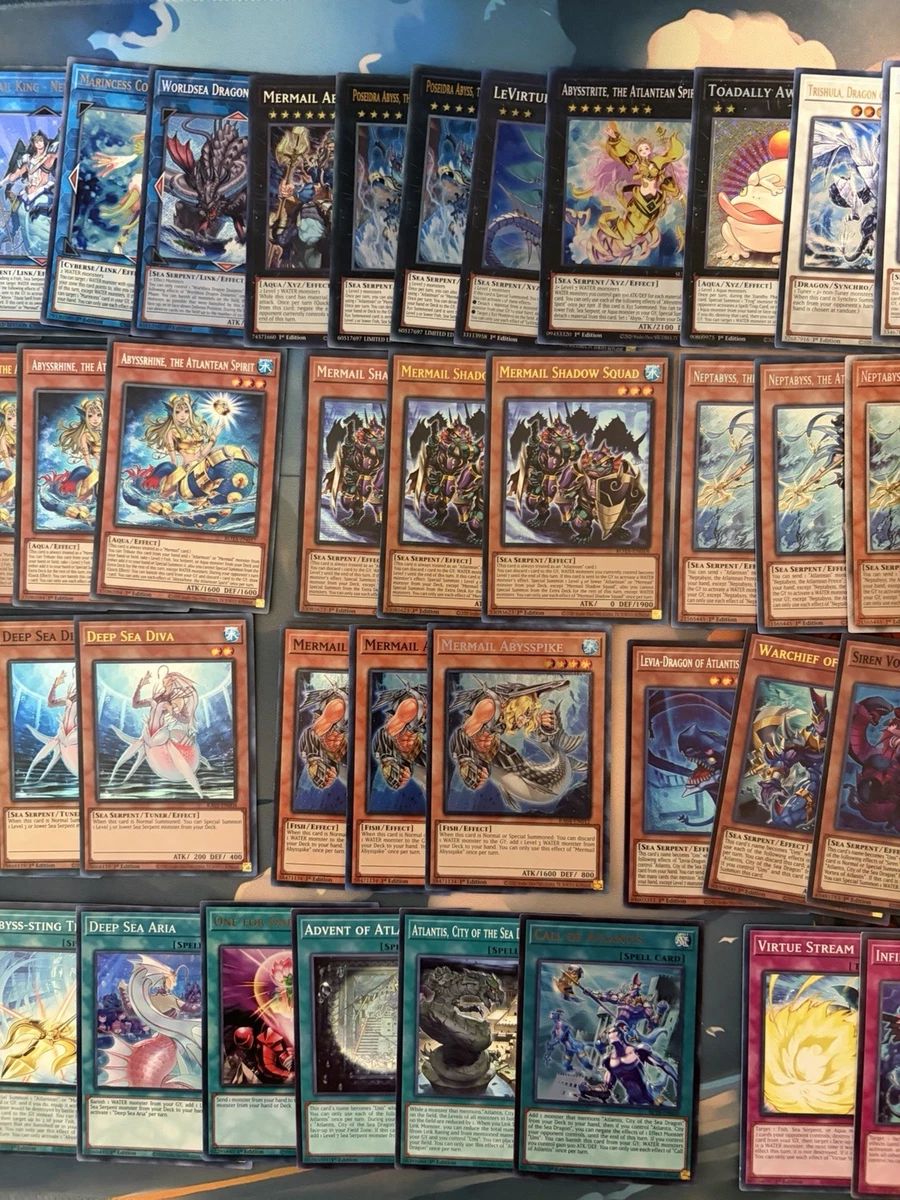Yugioh Mermail Atlantean Deck Poseidra Abysspike Abyssrhine Squad NEW SUPPORT