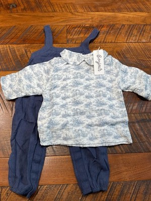 Bonjour Baby Overalls & Shirt Set  18m