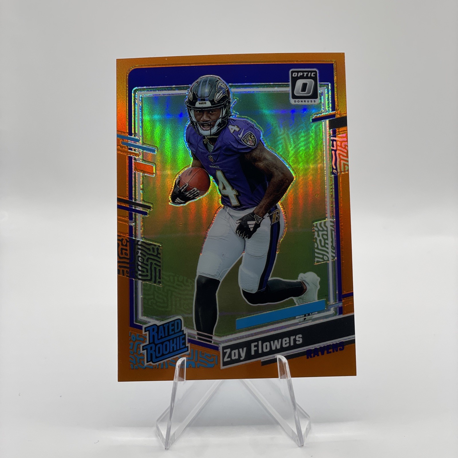 2023 Panini Donruss Optic Rated Rookie Orange Prizm /249 Zay Flowers #210 RC