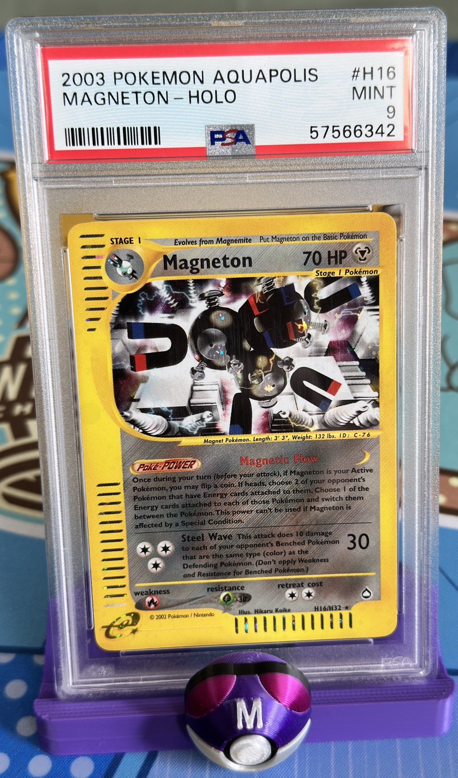 Magneton 2003 Pokemon Aquapolis #H16/H32 Holo PSA 9 MINT