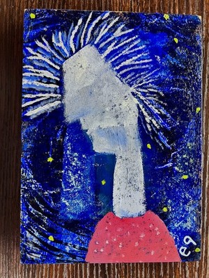 e9Art 5x7 'prone to structurally unsound internal monologues' outsider art brut