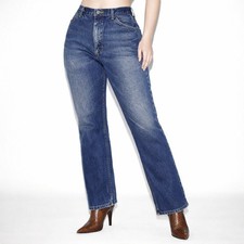 Vintage Dark Stone Wash Straight Leg Jeans Womens 14 Lee High Waist Denim 90s