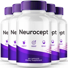 (5 Pack) NeuroCept Mind Cognitive Support for Focus Memory & Clarity Capsules