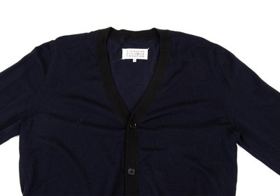 MaisonMartinMargiela 14 カーディガンブラックサイズS Maison Martin Margiela 14 Switching Wool Cotton Knit
