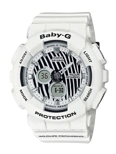 Casio Baby-G BA-120WLP-7A White Leopard Pattern Women's Watch