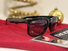 Ray-Ban Justin RB4165 601/8G – Polarized – Black/Smoke Gradient – Made in Italy