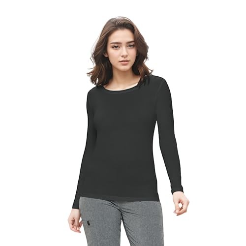 Women's Under Scrub Tee Crew Neck Long Sleeve T-Shirt Large Black - Bild 3 von 8