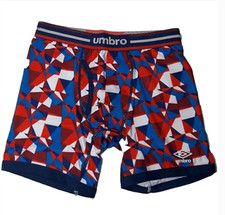 Umbro Men's High Performance Boxer Brief Red/White/Blue Pattern/UM5088BB-XL-NWT