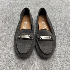 Calvin Klein Lunasi Suede Moccasins Silver Ch...