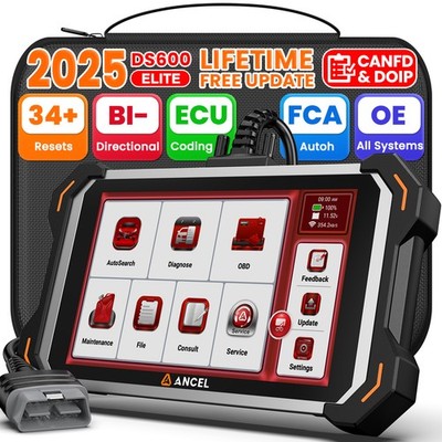 ANCEL DS600 ELITE Pro OBD2 Diagnosegerät ALLE System 34 Reset ECU Coding CAN-FD