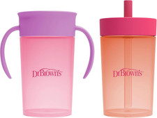Milestones Straw to 360 Convertible Toddler Training Cup Set with Interchangeabl