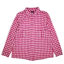 Gap Gingham Button-Up Shirt Cotton Hot Pink and White Checkered Top Blouse XL