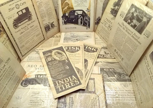 Lot of 28 The Literary Digest Antique Car Ads, 1924 - 1925, Various Makers