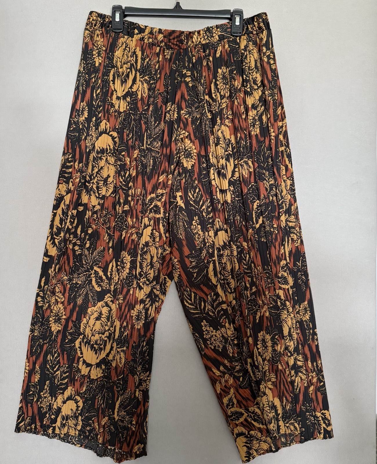 Sunny Leigh Wide Leg Pants 2XL Multicolor Womens Artsy Stretch Pull On Floral