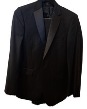 New Jos A Bank Tuxedo Pants Jacket SIGNATURE 41L Black 100 Wool SEE MEASUREMENT