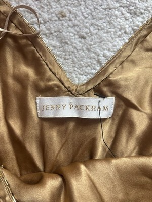 Jenny Packham Gold Sequin Sleeveless Maxi Dress Long Solid.couture. | eBay