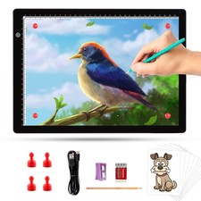 TOHETO A4 Ultra-thin Portable LED Light Box Tracer with 4 Black , BLACK