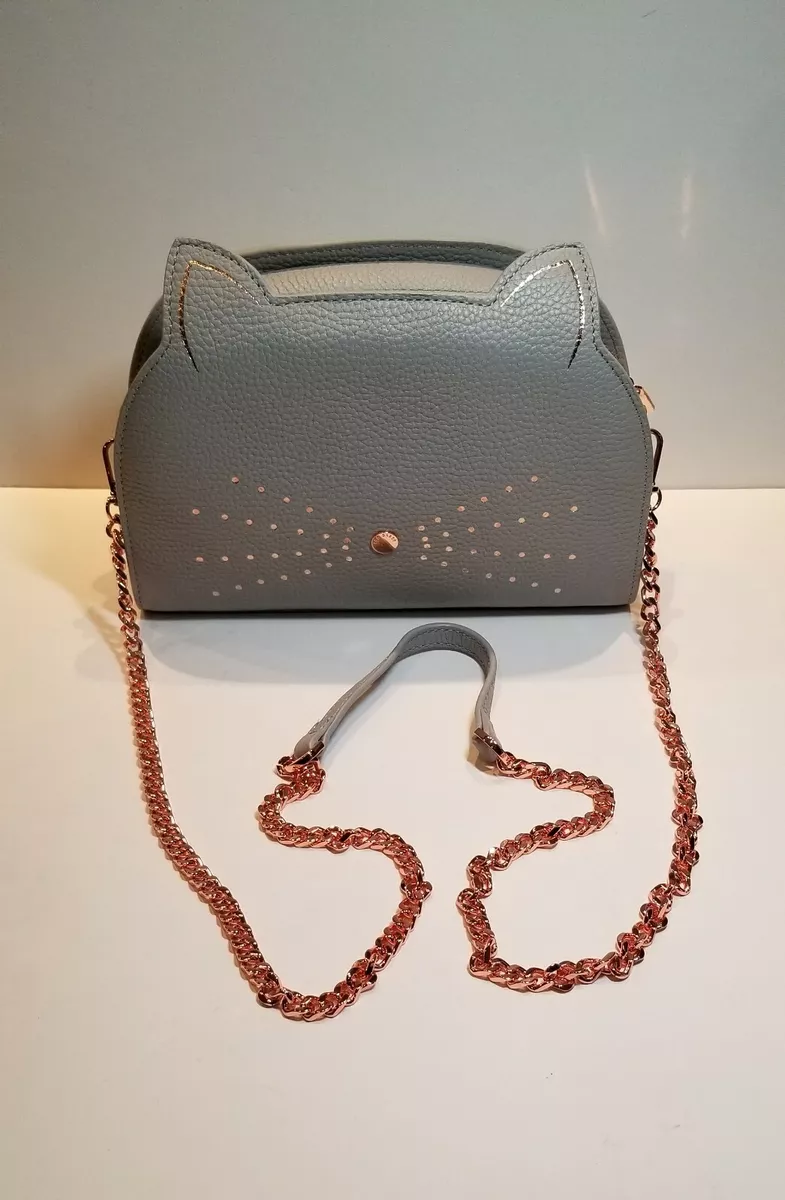 TED BAKER KIRSTIE CAT CROSSBODY CHAIN LEATHER PURSE CLUTCH