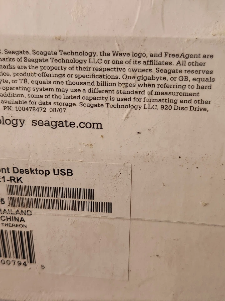 seagate freeagent desktop 1tb External Hard Drive Usb 2.0 1000 Gb  #C000 - Image 2 of 4