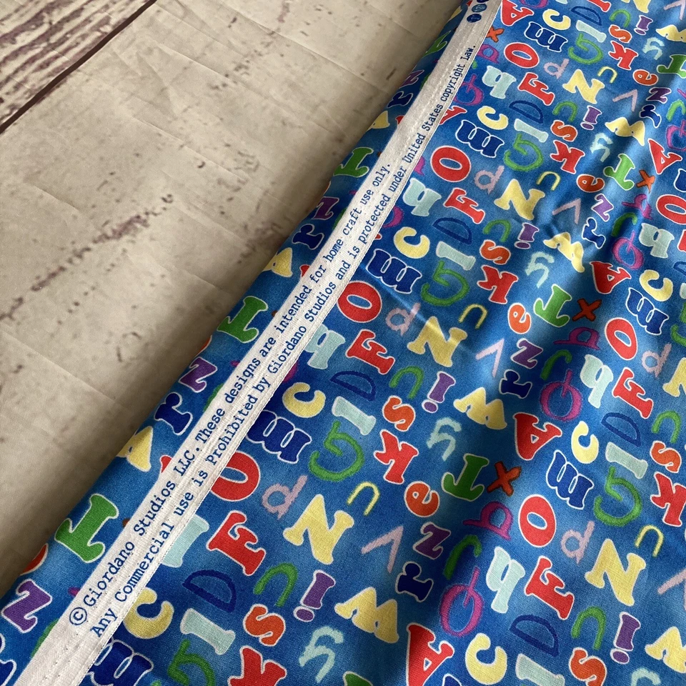 "De colección Giordano alfabeto azul decorador tela letras material de impresión 103X45""" Foto 2 de 4